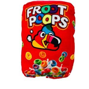 Junk Food Doody Plush - Froot Poops Poop Parody Froot Loops Cereal Funny Toy 8”
